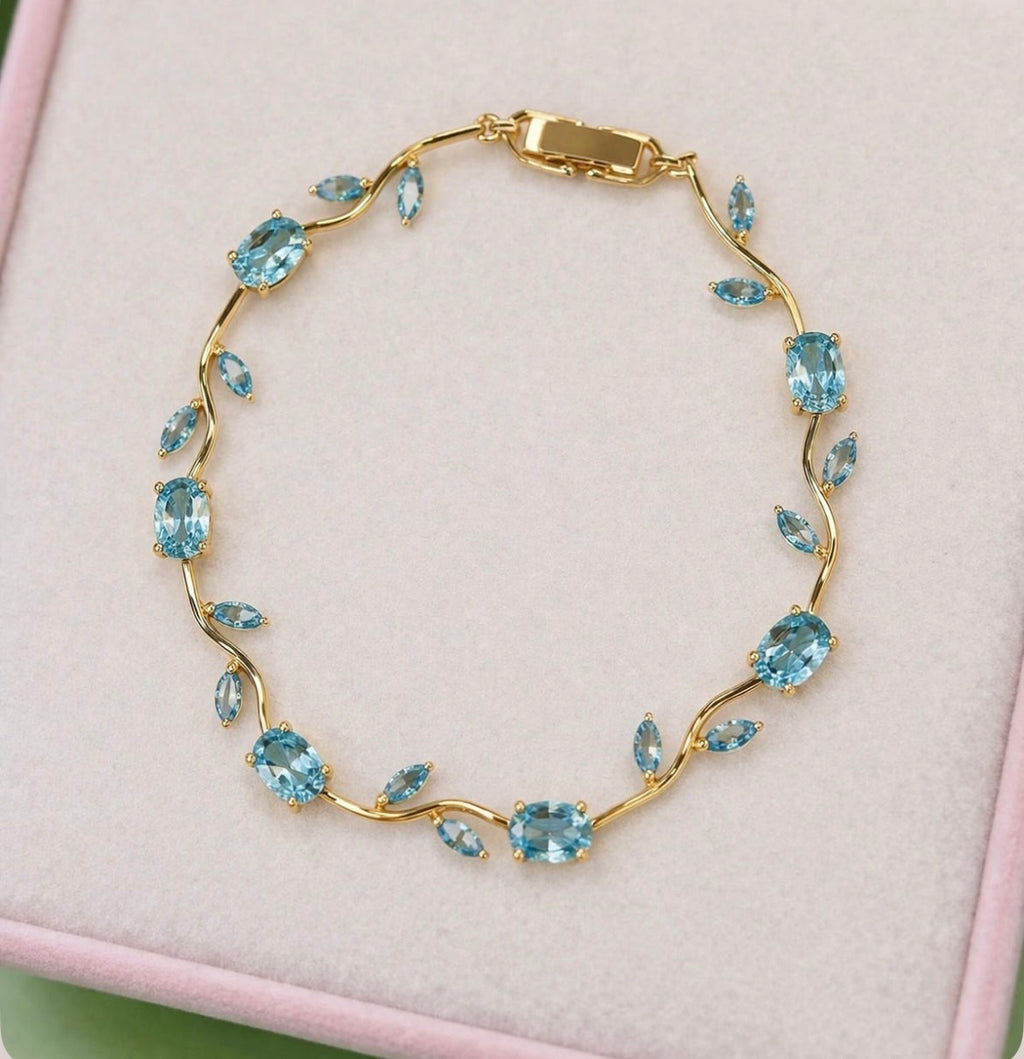 Elegant sky blue tulip braclet