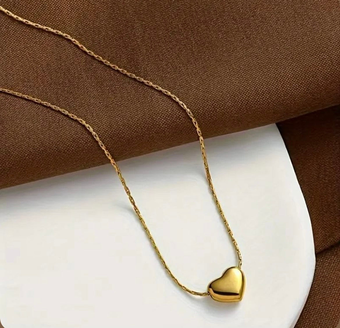 Golden Heart Charm Necklace