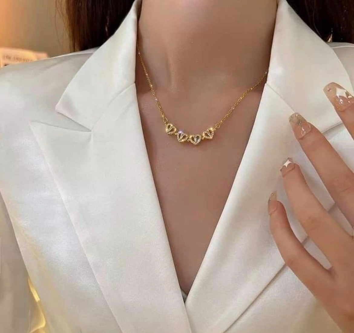 2 in 1 Magnetic Heart Necklace for Women | Detachable Heart Pendant Gold Plated Fashion Jewellery