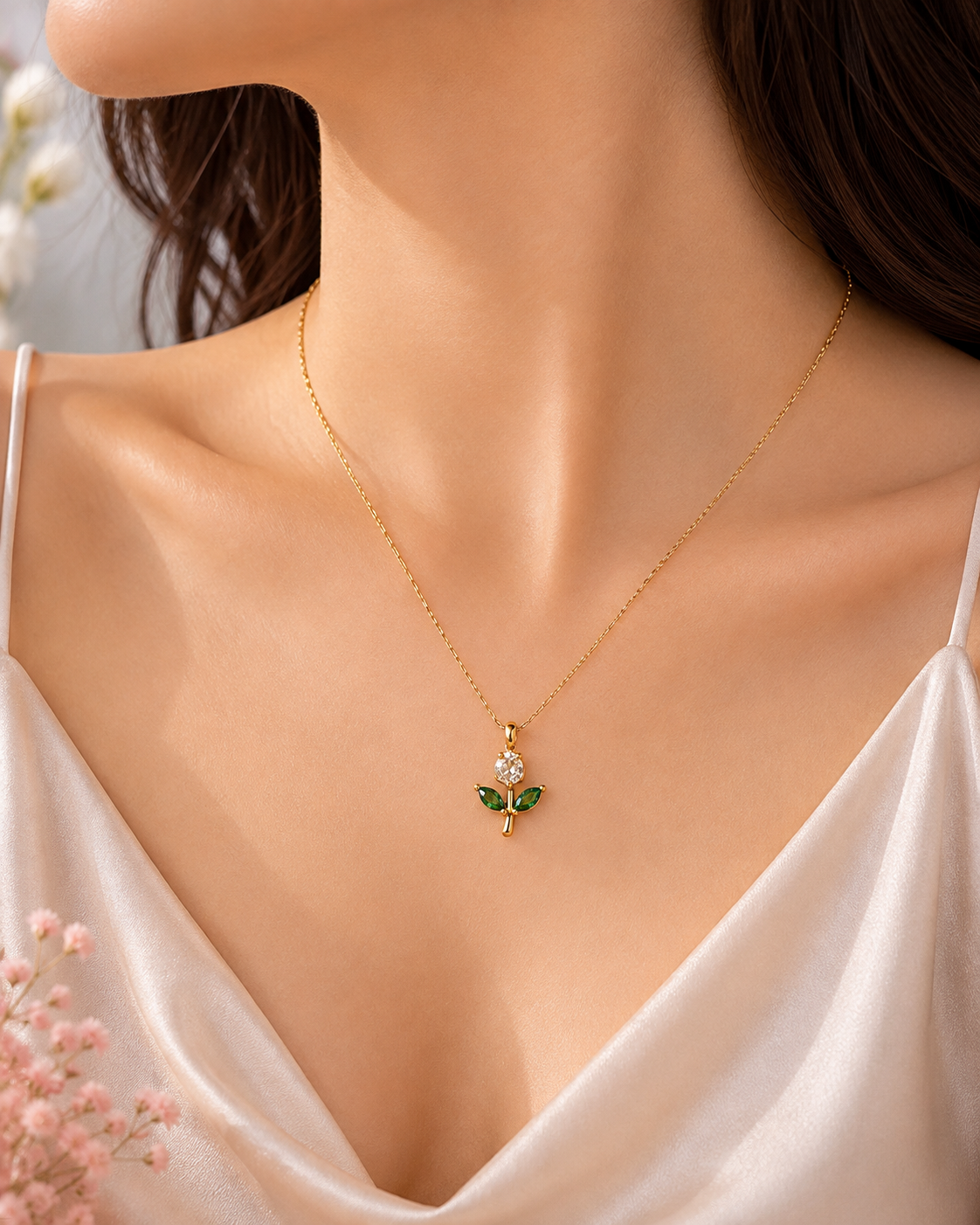 White Tulip Necklace