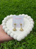 Golden Crystal Drop Earrings