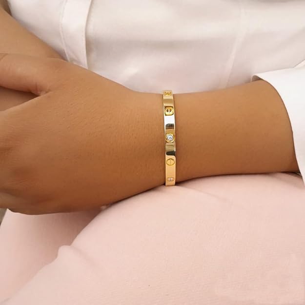 Crystal Cuff & Floral Charm Bracelet Combo