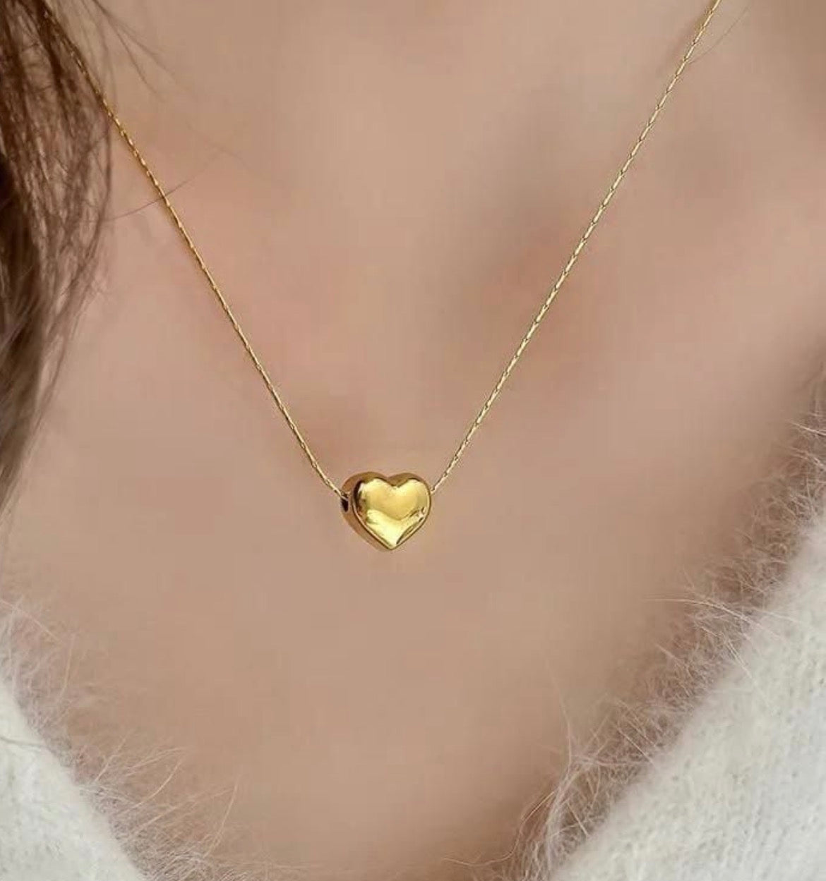 Golden Heart Charm Necklace