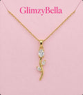 Tulip Pendant Necklace for Women | Gold Plated Pink Crystal Flower Necklace | Trendy Fashion Jewellery