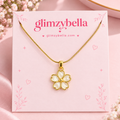 Elegant White Flower Pendant Necklace | Gold-Plated Floral Necklace