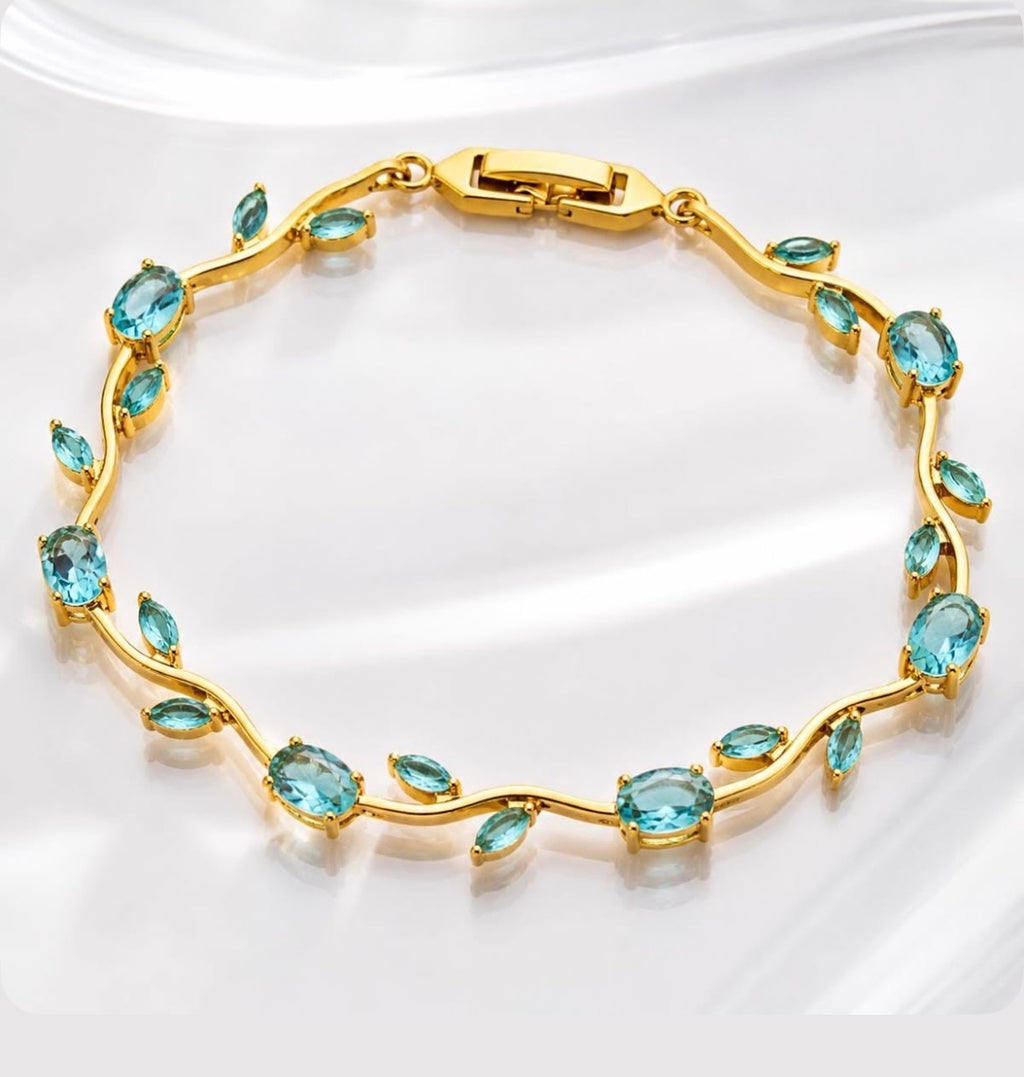 Elegant sky blue tulip braclet