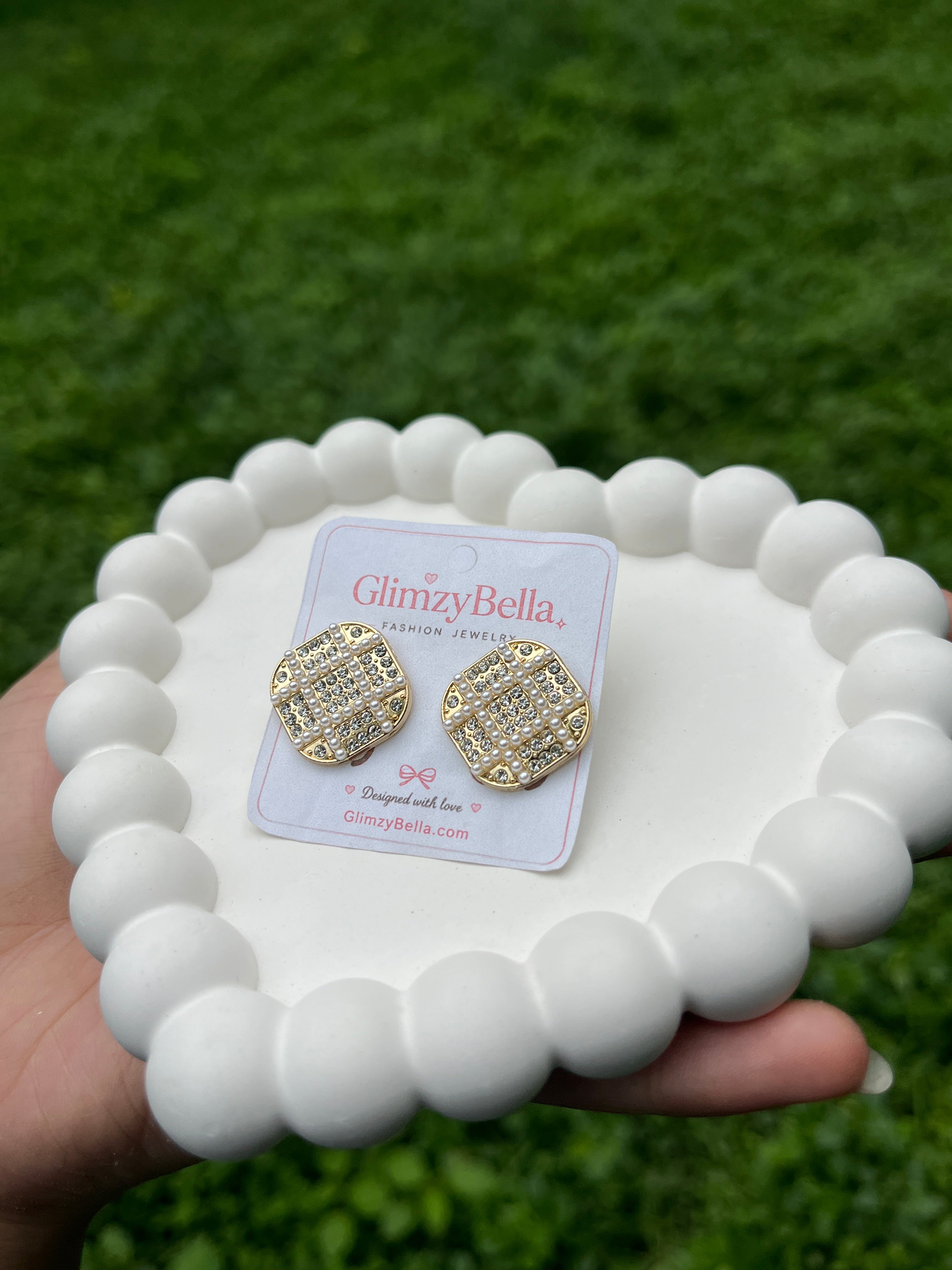 Crystal Weave Stud Earrings