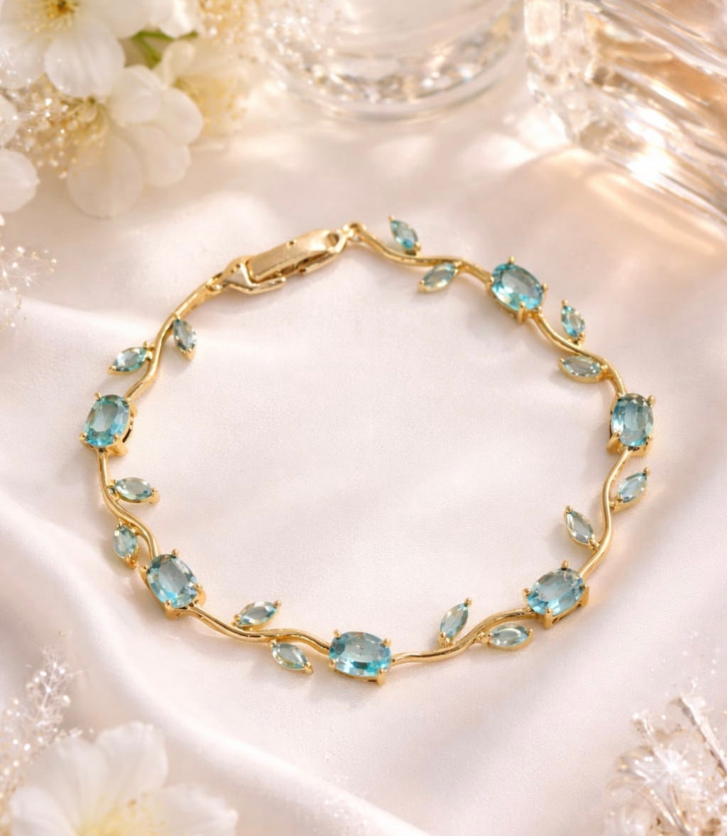 Elegant sky blue tulip braclet
