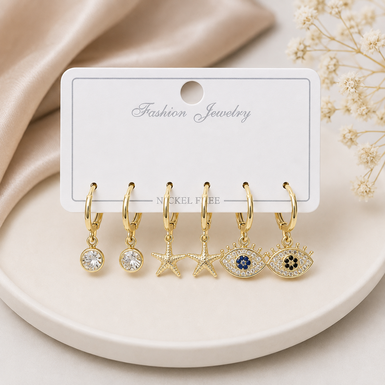 Charm Hoop Set