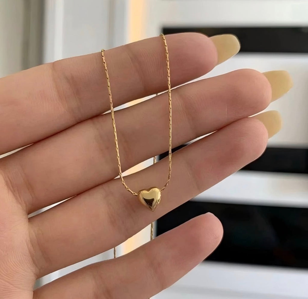Golden Heart Charm Necklace