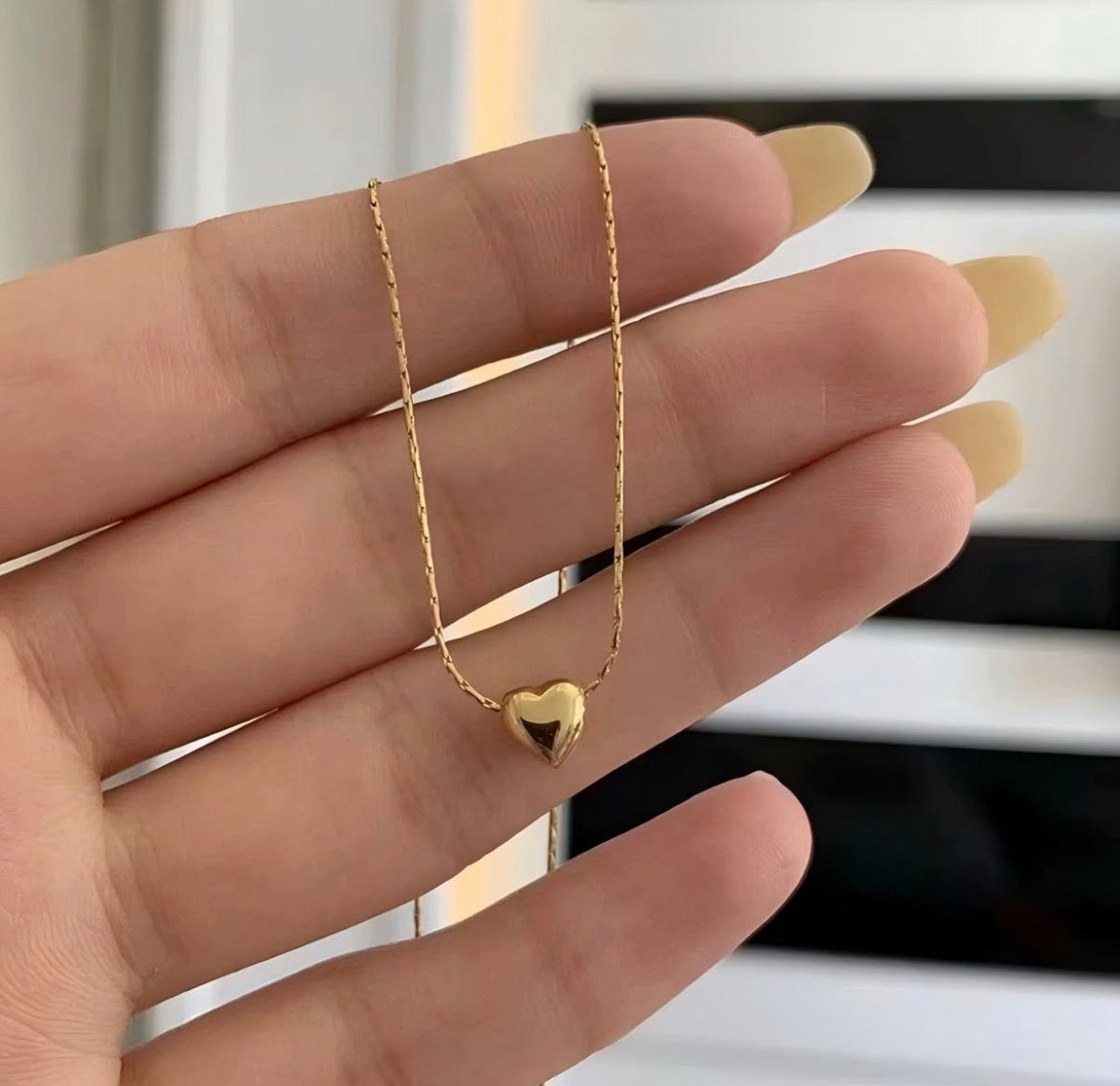 Golden Heart Charm Necklace