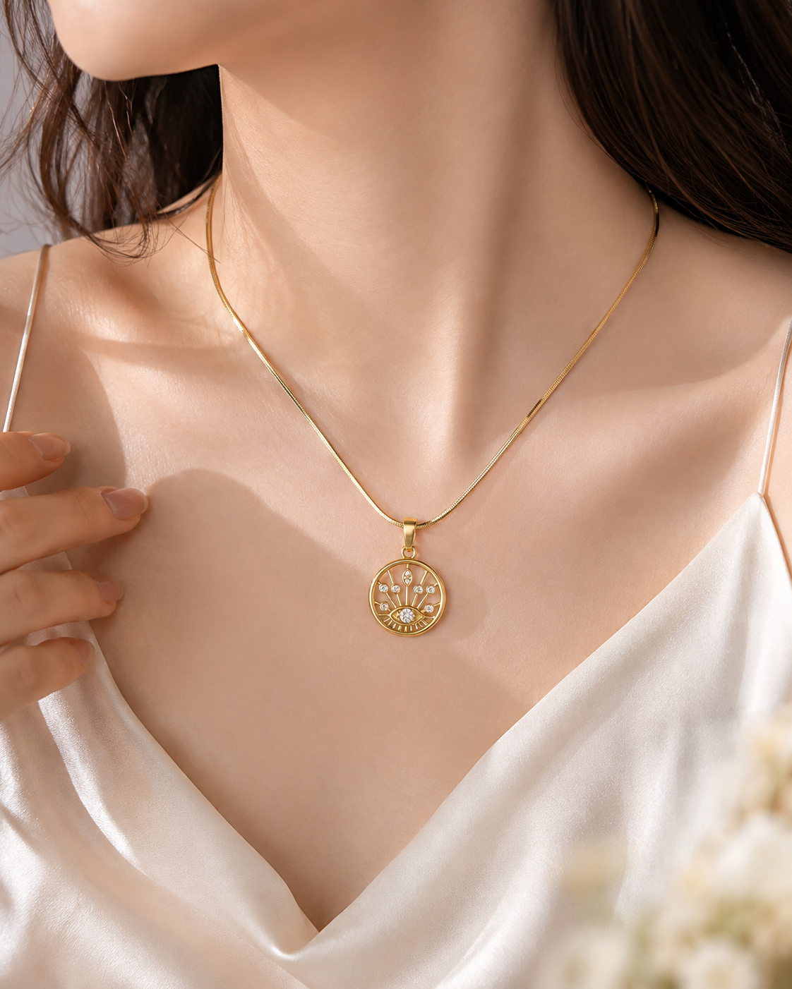 Evil Eye Tree of Life Necklace