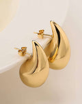 Gold Teardrop Statement Stud Earrings for Women Trendy Party & Daily Wear