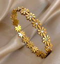 Golden Floral Link Bracelet