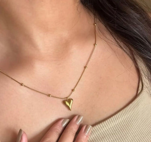 Golden Love Heart Necklace
