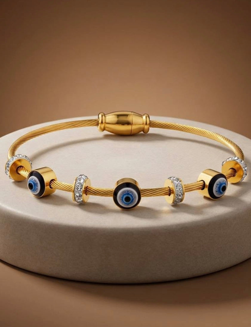 Evil Eye Gold Plated Bracelet for Women Trendy Charm Bracelet
