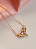 Pink Heart Bow Pendant