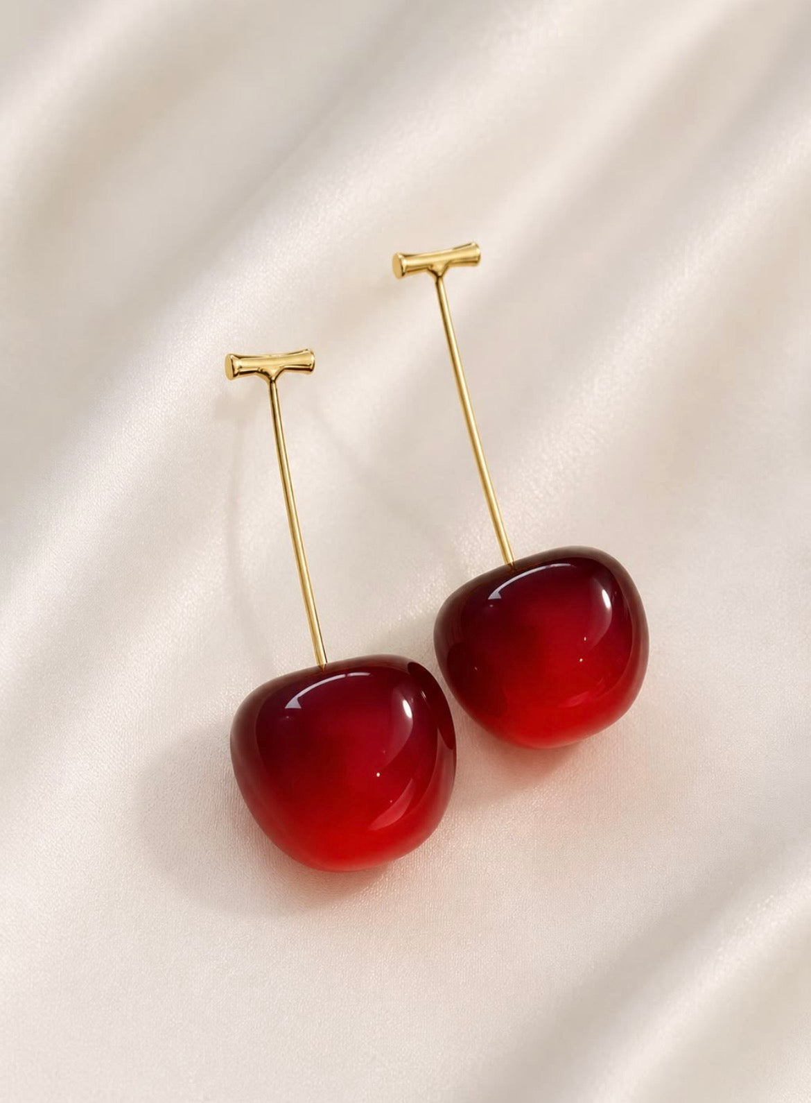 Cherry Stud Earrings for Women | Cute Korean Style Daily Wear
