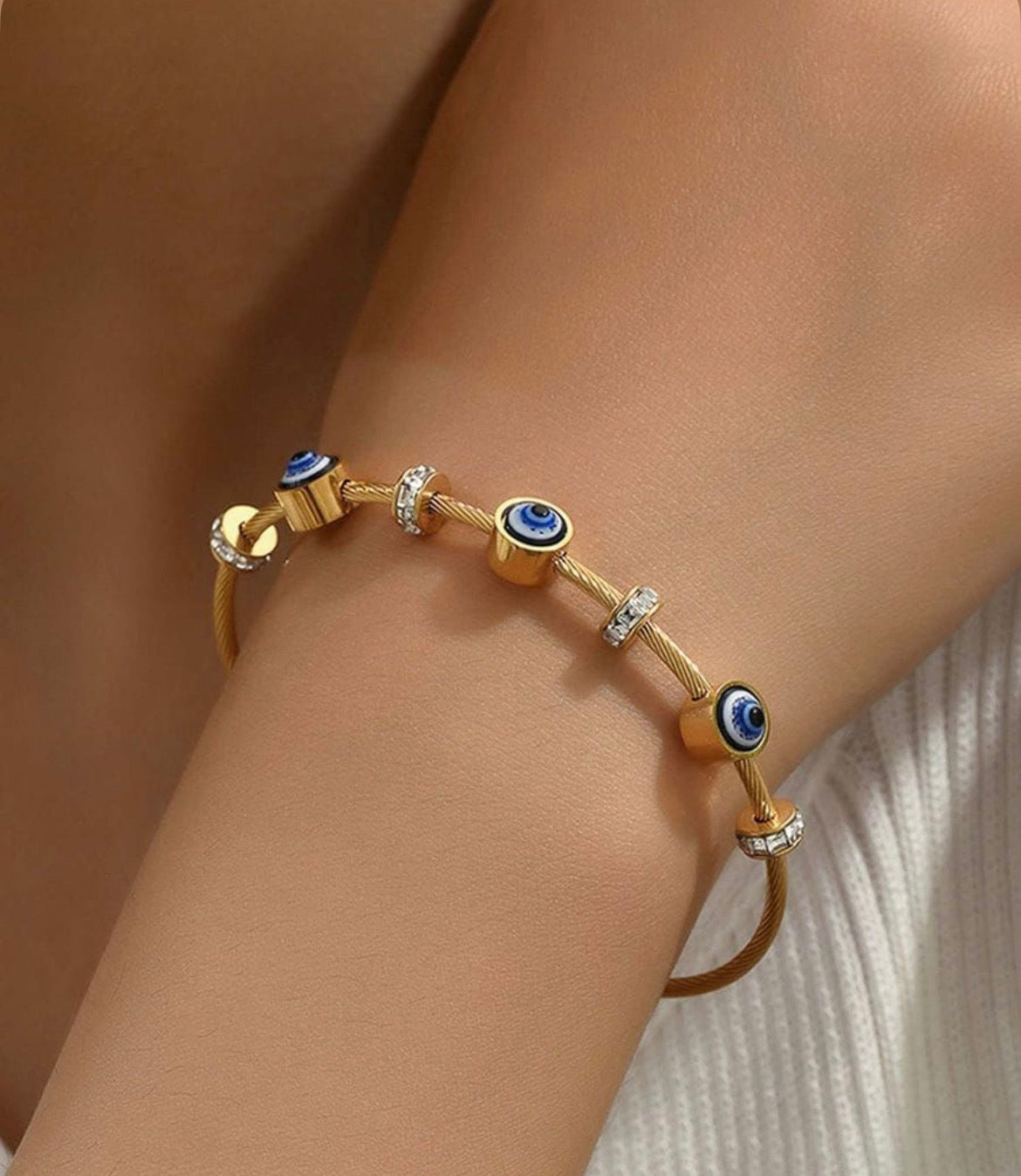 Evil Eye Gold Plated Bracelet for Women Trendy Charm Bracelet