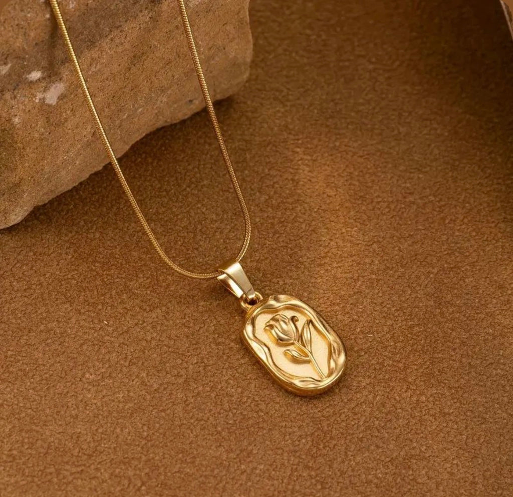 Golden Bloom Pendant Necklace