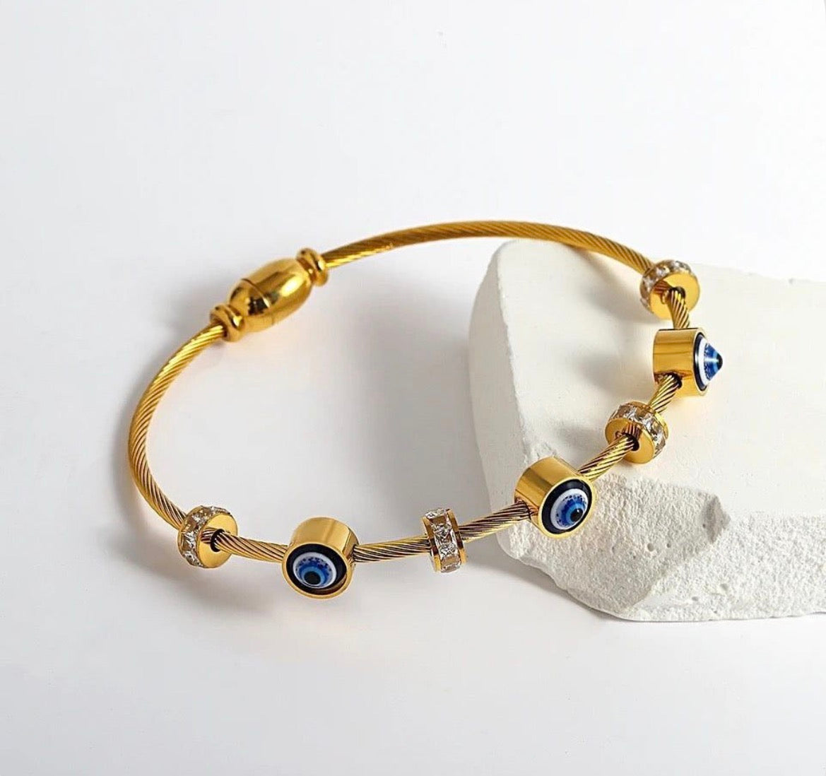 Evil Eye Gold Plated Bracelet for Women Trendy Charm Bracelet