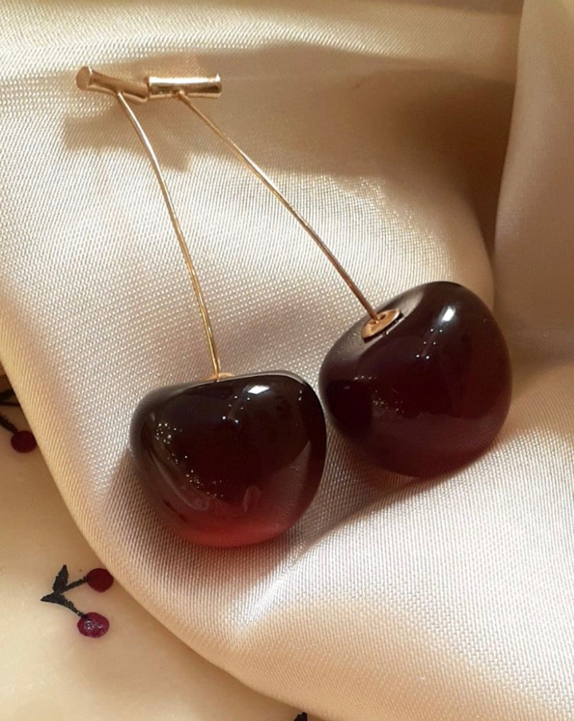 Cherry Stud Earrings for Women | Cute Korean Style Daily Wear