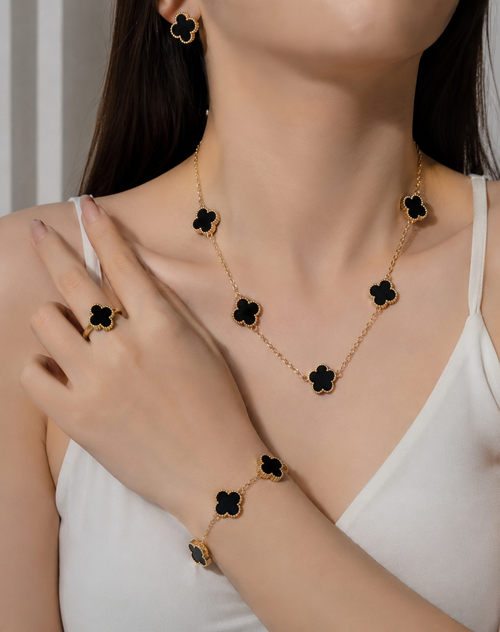 Black Clover 4 Piece Jewellery Set