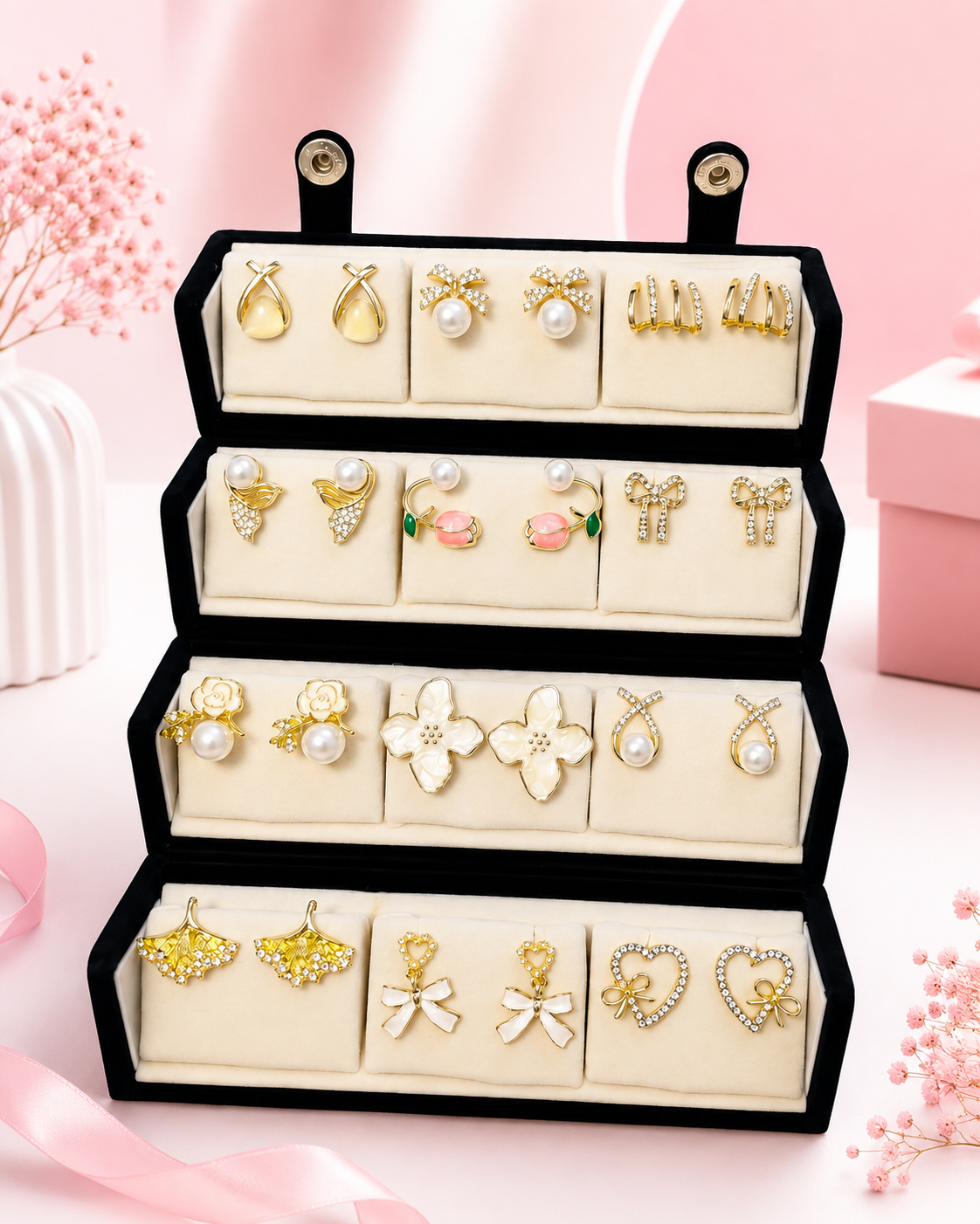 12 peice Korean earrings box