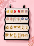 12 pair of trending korean earrings velvet box